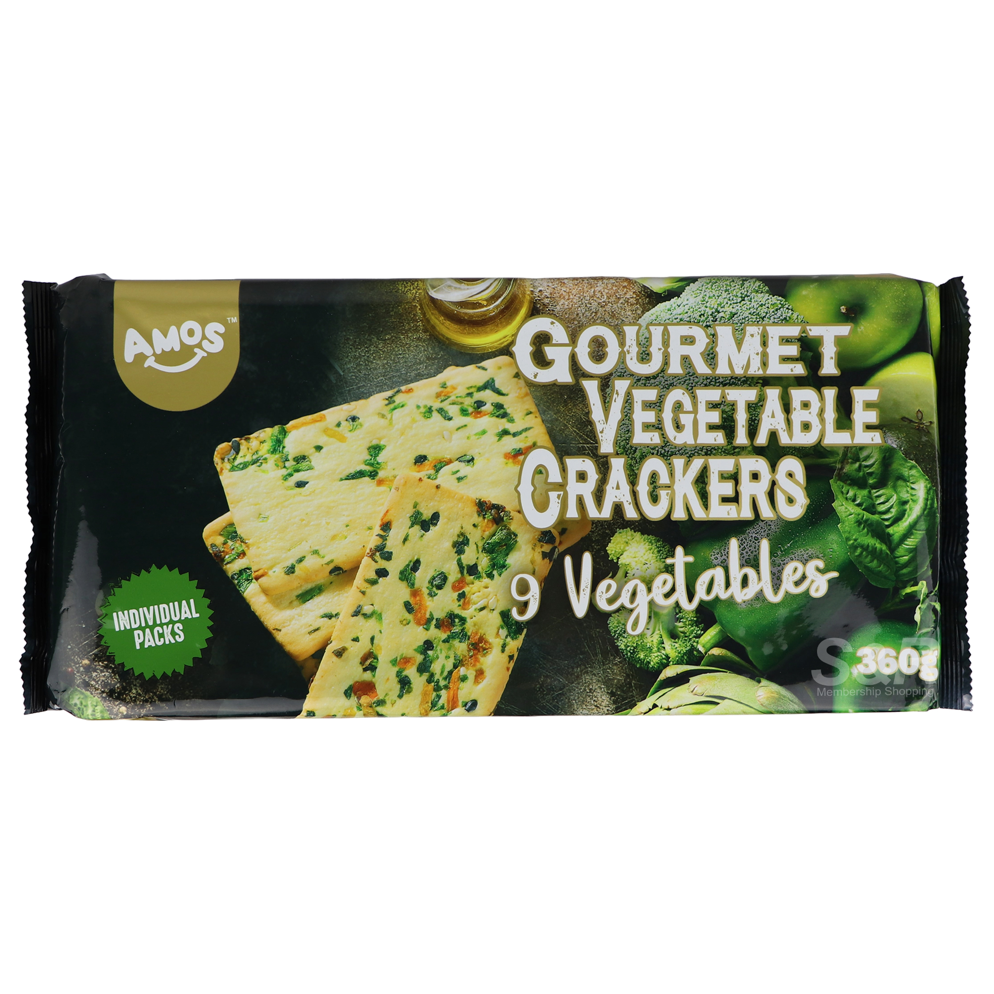 Amos Gourmet Vegetable Crackers 360g Amos Gourmet Vegetable Crackers 360g
